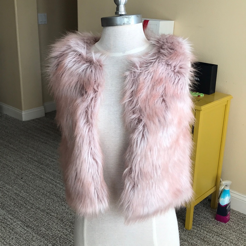 Girls Pink Fur Vest